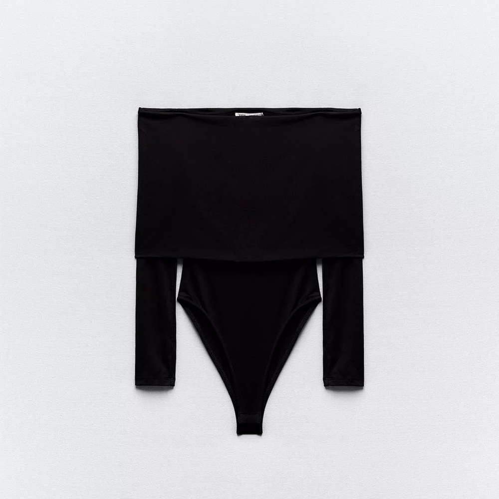 NWOT ZARA Off The Shoulder Polyamide Bodysuit Size Medium
